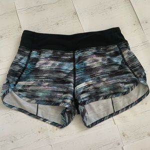 EUC Ivivva Lululemon Girls Speed Short - Black Multi Print Size 14